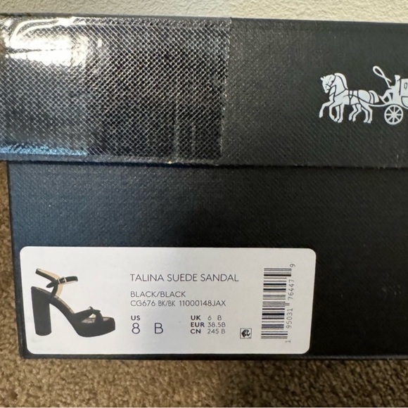 Coach Talina Suede Black Platform Sandals - Picture 14 of 16
